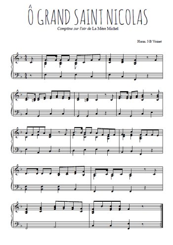 Téléchargez l'arrangement pour piano de la partition de O Grand Saint-Nicolas en PDF